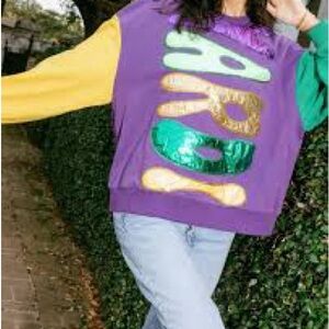 QUEEN OF SPARKLES Purple Multicolor Sweatshirt